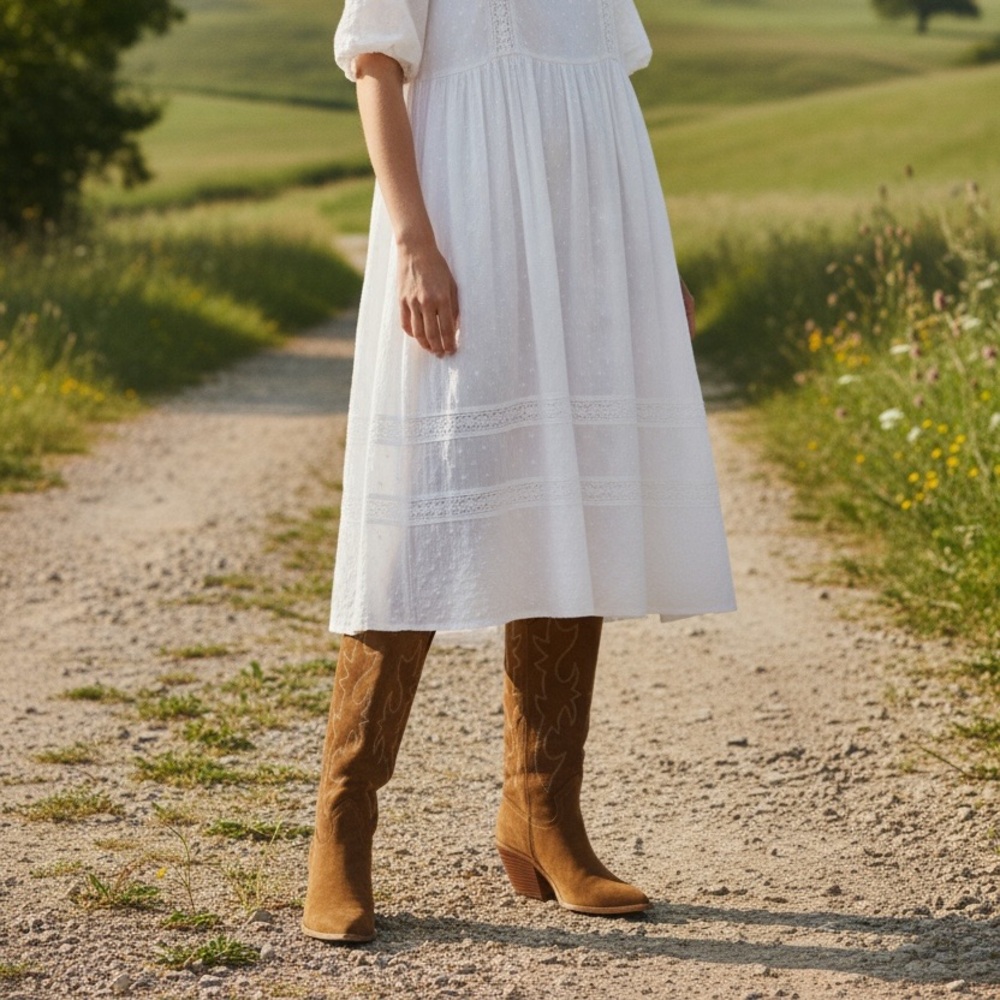 Madden Girl Brown Western Heeled Boots - Picture 5 of 5
